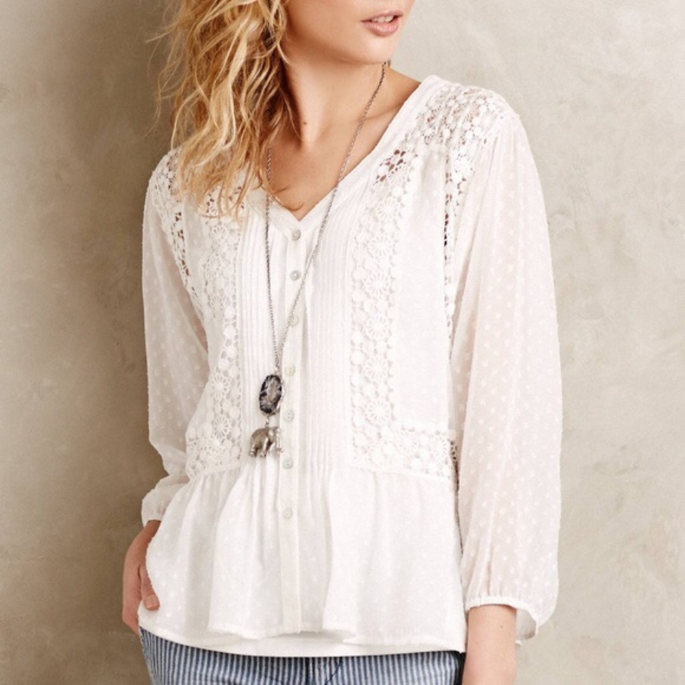 Anthropologie Meadow Rue Sheer blouse